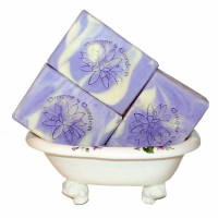 Handmade Artisan Soap Lilac Scent Lavender Purple Cream
